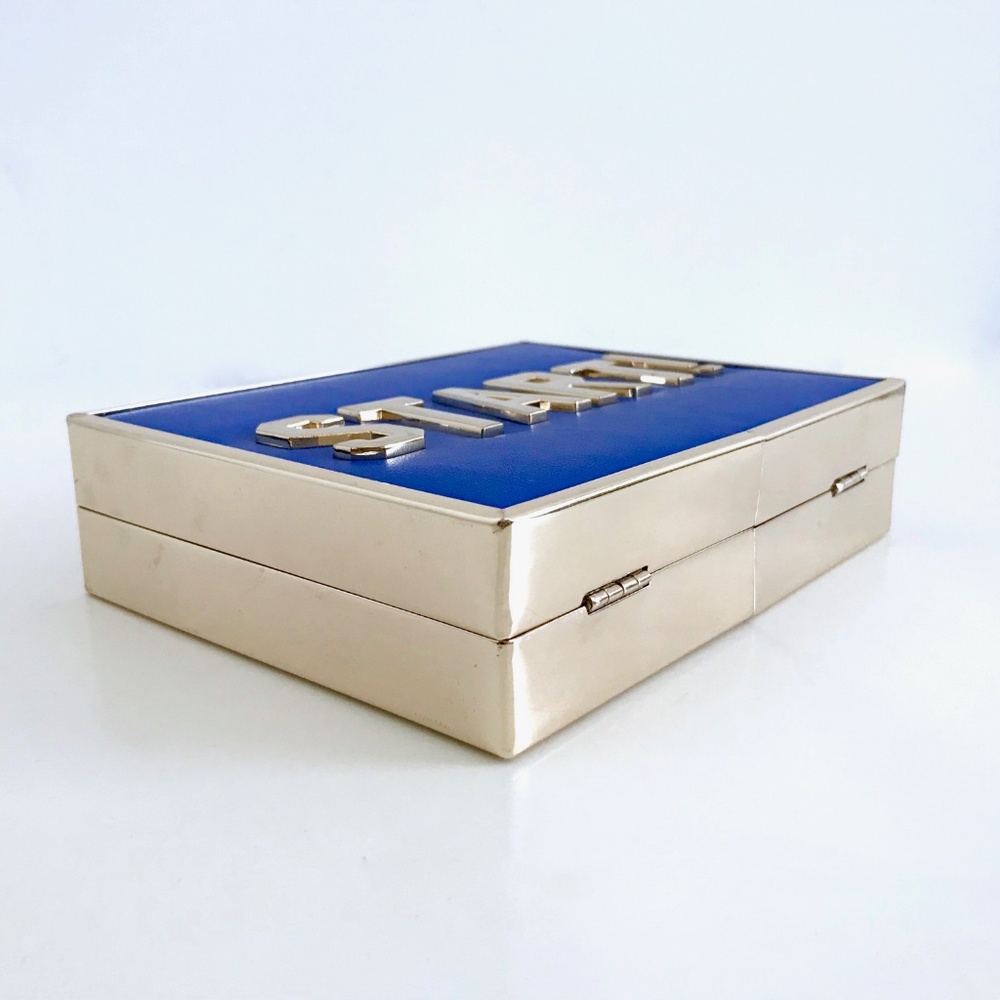 ZARA Start Box Clutch Crossbody Bag Blue Gold - Picture 7 of 8